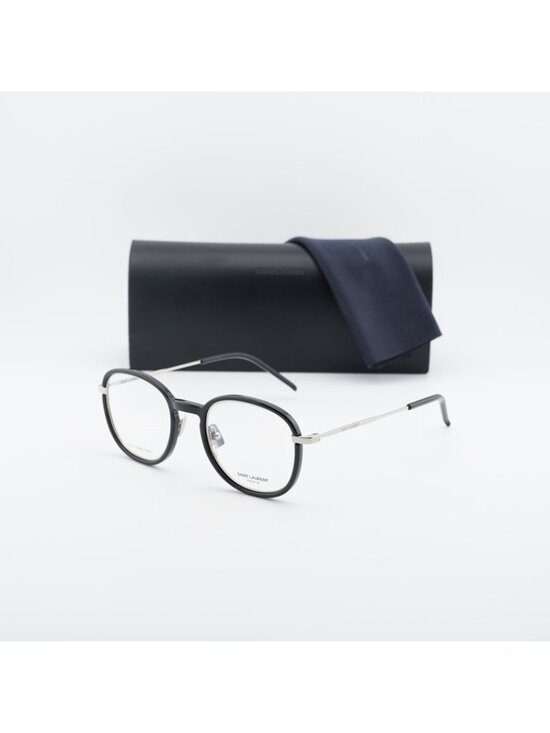 Saint Laurent SL436 OPT 001 Eyeglasses Black/Silver 49mm Round Frame main image 4